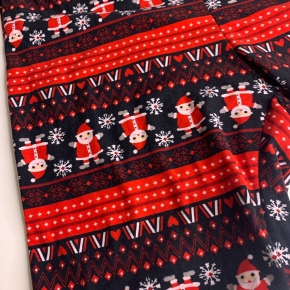 Just One Soft Cozy Stretch Winter Santa Legging Large - Picture 2 of 6
